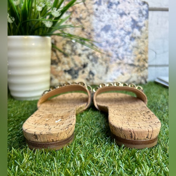 Veronica Beard Eni Chain-Trimmed Cork Slides 6.5 New - Picture 10 of 16